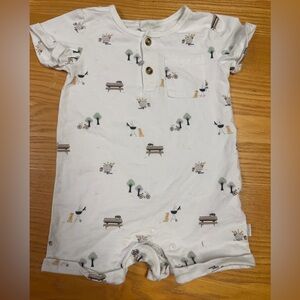 Petit Lem baby boy girl 9 months White Baby Romper with Fun Print